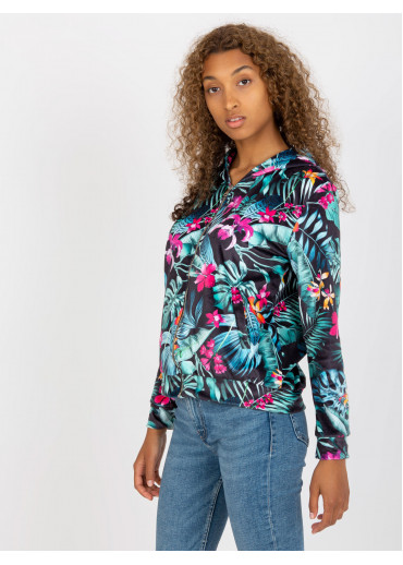 Modrá kvetovaná mikina