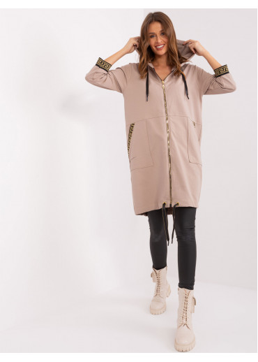 Béžovo hnedá dlhá mikina