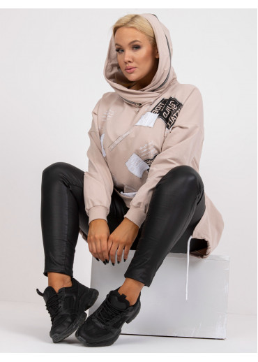 Béžovo hnedá mikina s kapucňou