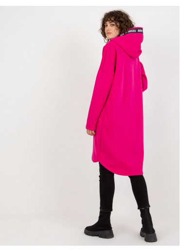 Fuchsiovo ružová dlhá mikina