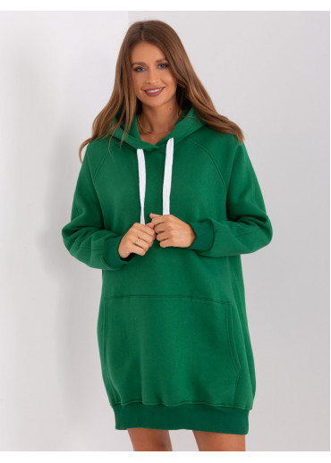 Tmavozelená predĺžená mikina