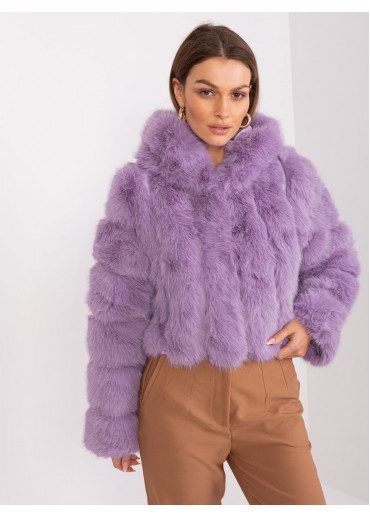 Fialová chlpatá bunda