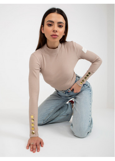 Béžovo hnedý úpletový polorolák