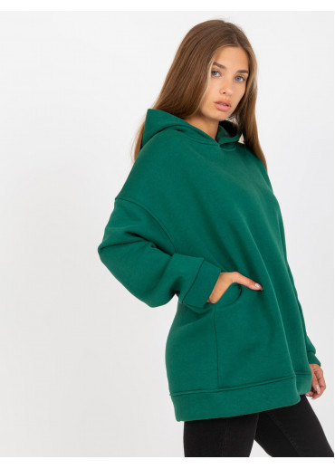 Tmavozelená oversize mikina