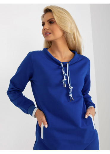 Kobaltovo modrá mikinová tunika
