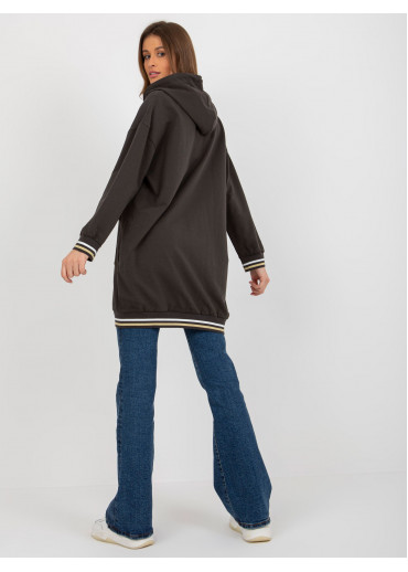 Tmavosivá predĺžená mikina