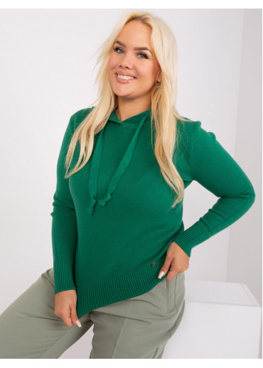 Tmavozelený pulóver s kapucňou