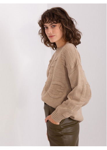 Béžovo hnedý oversize sveter