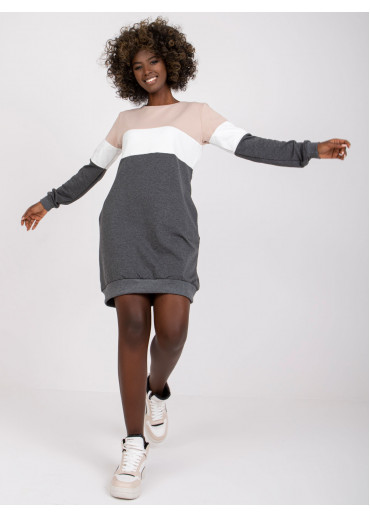 Tmavosivé mikinové šaty