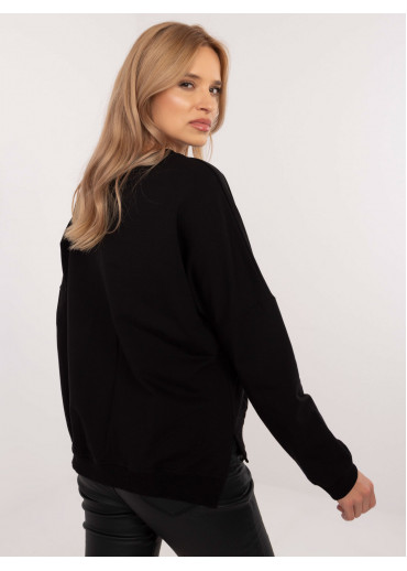 Čierna dámska mikina s potlačou