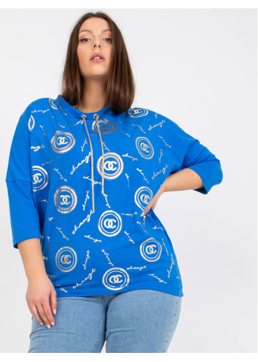 Modré tričko s potlačou