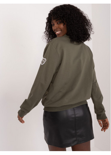 Khaki zelená mikina na zips