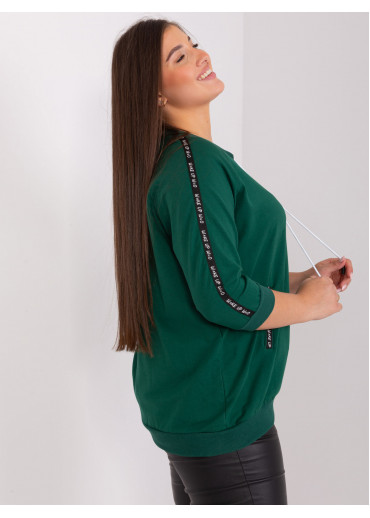 Tmavozelené tričko s 3/4 rukávom