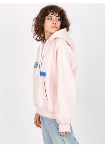 Púdrovo ružová mikina s kapucňou