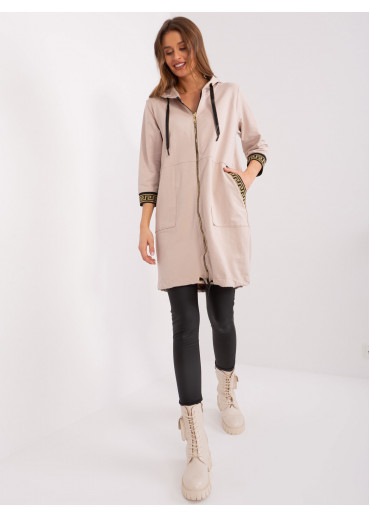 Béžovo hnedá dlhá mikina