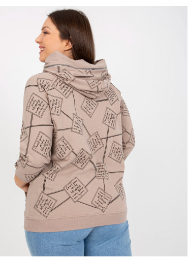 Béžovo hnedá mikina s kapucňou
