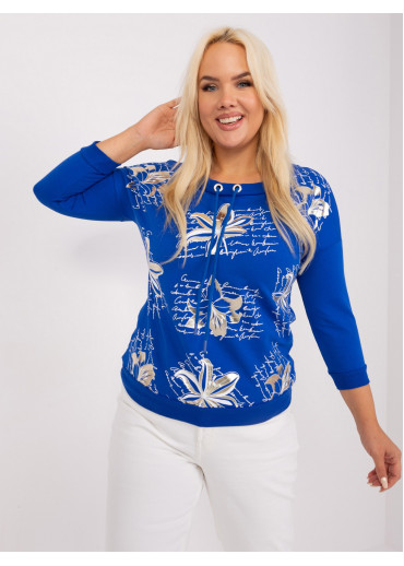 Kobaltovo modré tričko s potlačou