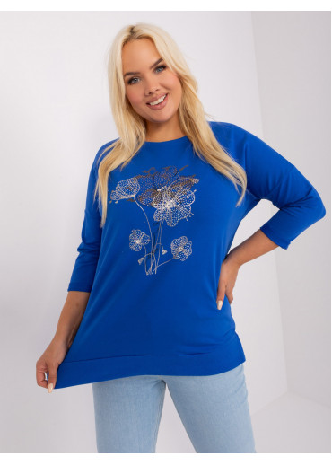 Kobaltovo modré tričko s potlačou