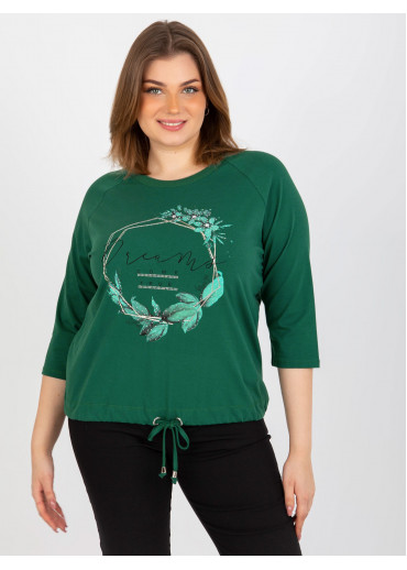 Tmavozelené tričko s potlačou