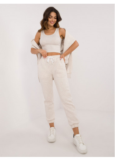 Béžovo hnedá dámska tepláková súprava