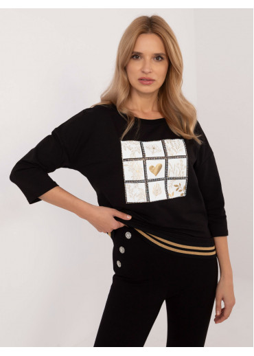 Čierna dámska mikina s potlačou