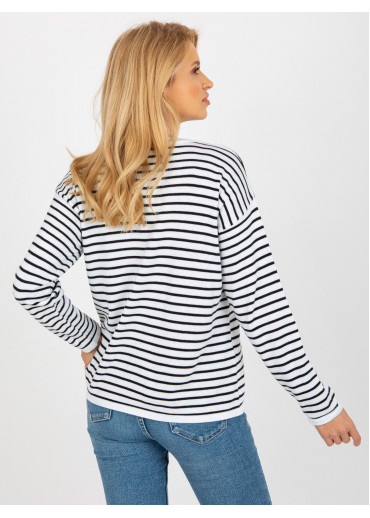 Čierny pruhovaný pulóver