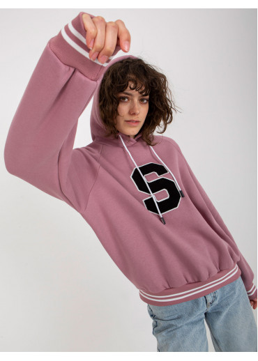 Tmavopúdrovo ružová mikina s kapucňou