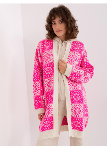 Fuchsiovo ružový kardigán