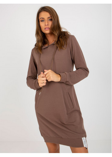 Hnedá mikinová tunika
