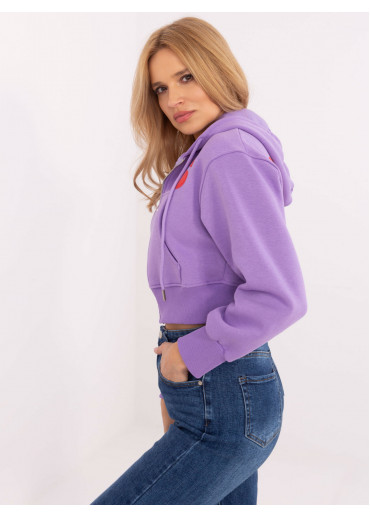 Fialová crop top mikina