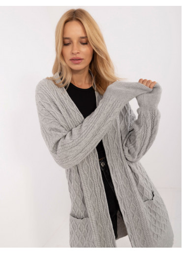 Sivý dámsky kardigán