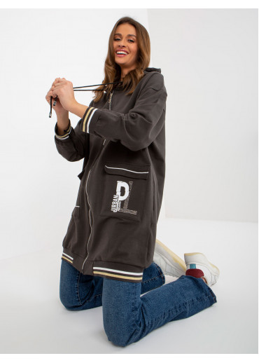 Tmavosivá predĺžená mikina