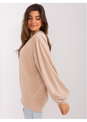 Béžovo hnedá basic mikina