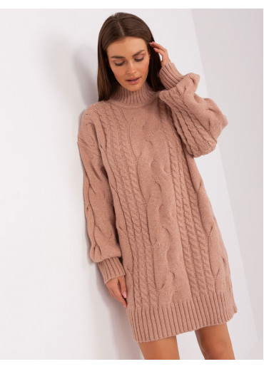 Tmavopúdrovo ružový predĺžený sveter