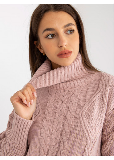 Púdrovo ružový dlhý rolák