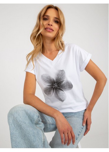 Biele tričko kvet