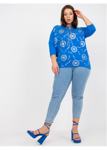 Modré tričko s potlačou