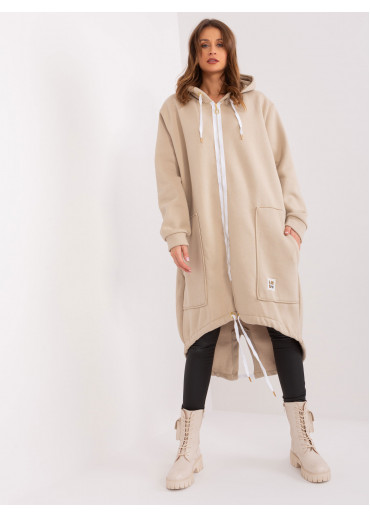 Béžovo hnedá dlhá mikina