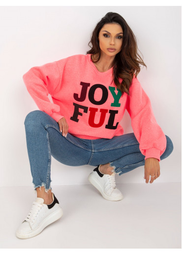 Neónovo ružová basic mikina