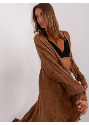 Hnedý dlhý kardigán