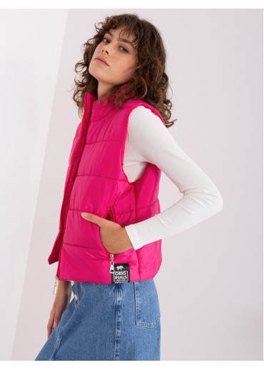 Fuchsiovo ružová bunda bez rukávov