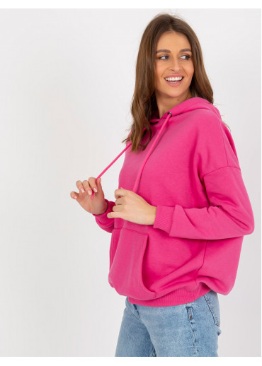 Fuchsiovo ružová basic mikina