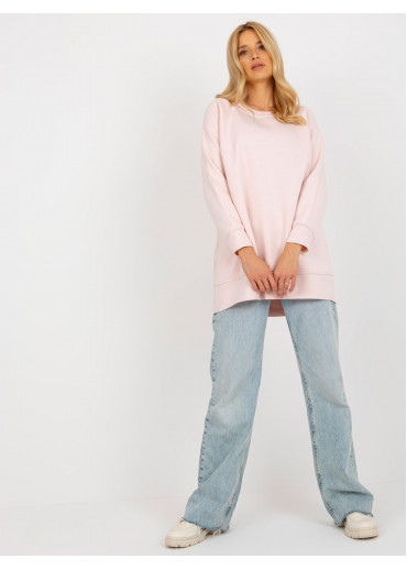 Púdrovo ružová mikinová tunika