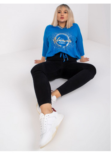 Modré tričko s potlačou