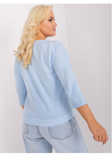 Svetlomodré tričko s 3/4 rukávom