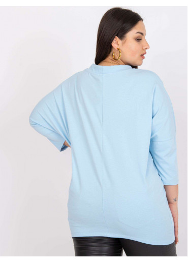 Svetlomodré tričko s 3/4 rukávom