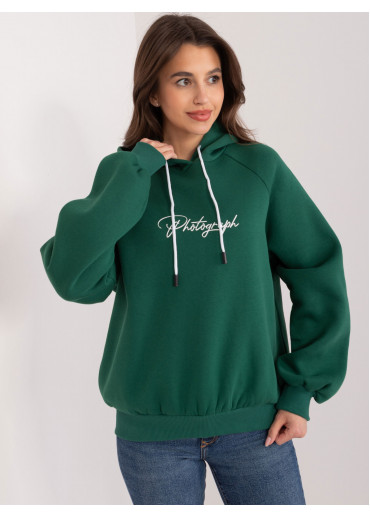 Tmavozelená mikina s kapucňou