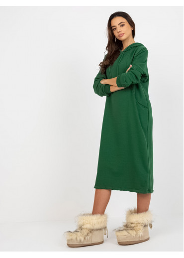Tmavozelená mikinové šaty