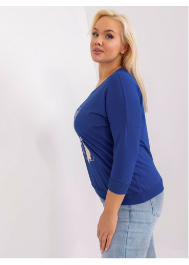 Kobaltovo modré tričko s potlačou