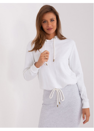 Biela mikina s kapucňou